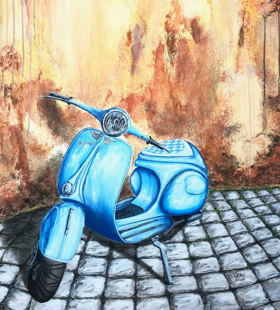 Auftragsmalerei Vespa e1787853996549